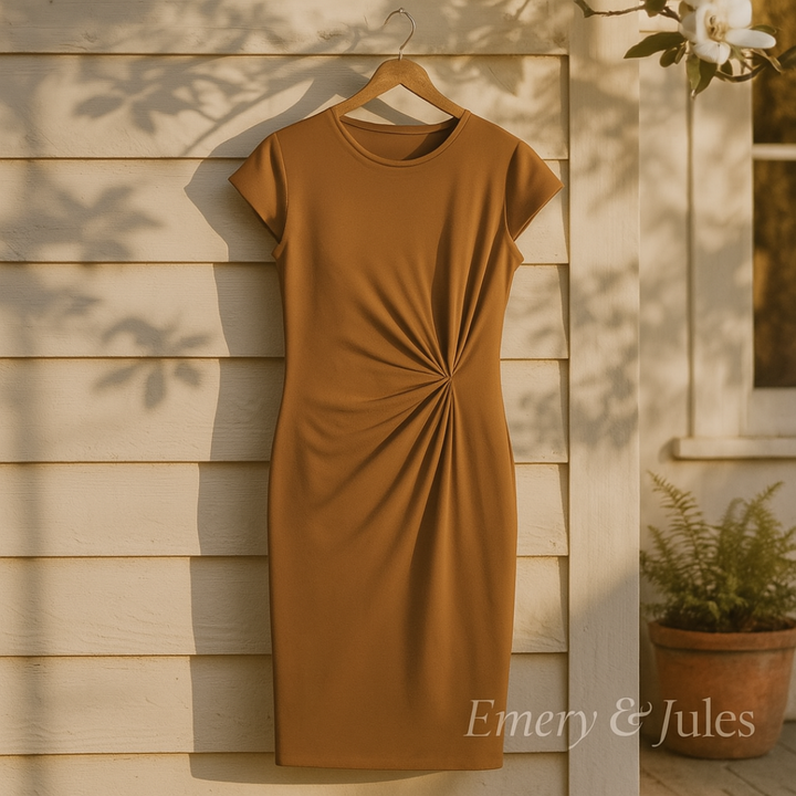 Alicah | Short Sleeve Formal Midi Dress