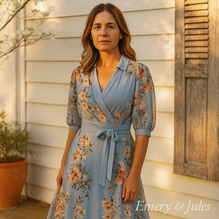 Gaylla | Floral V-Neck Midi Dress