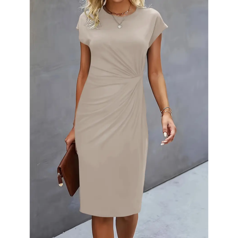 Alicah | Short Sleeve Formal Midi Dress