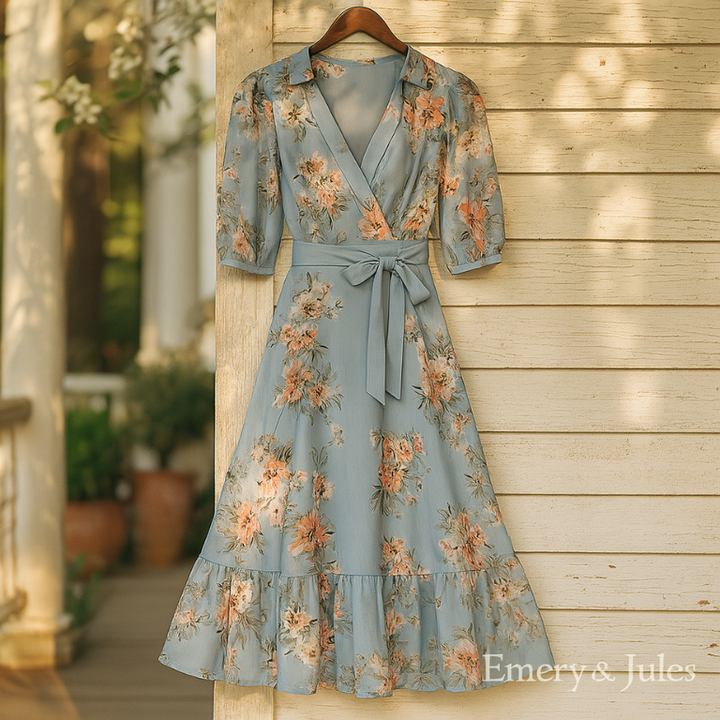 Gaylla | Floral V-Neck Midi Dress