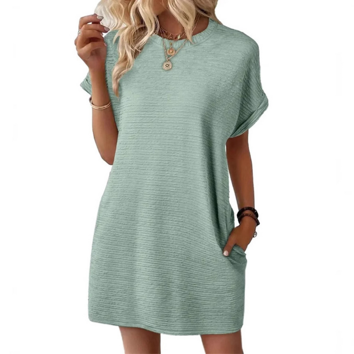 Evasha | Casual Round Neck Summer Dress
