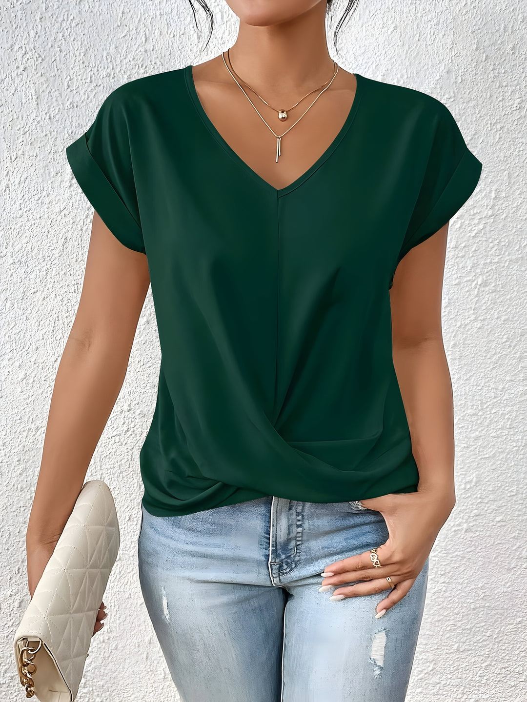 Maia | Twist Front V-Neck Top