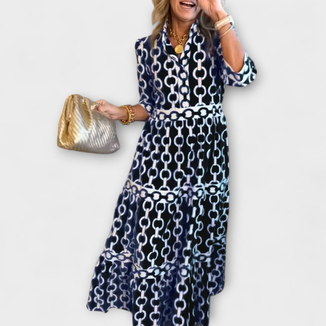 Shea | Midi Dress with Chain Pattern