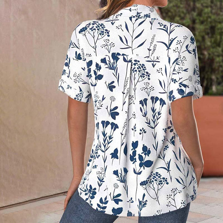 Ginette | Casual Leaf Printed Blouse