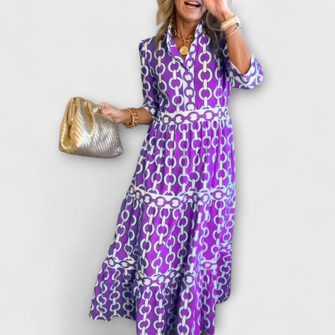 Shea | Midi Dress with Chain Pattern