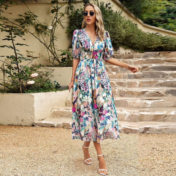 Estella | Flattering Floral Midi Dress